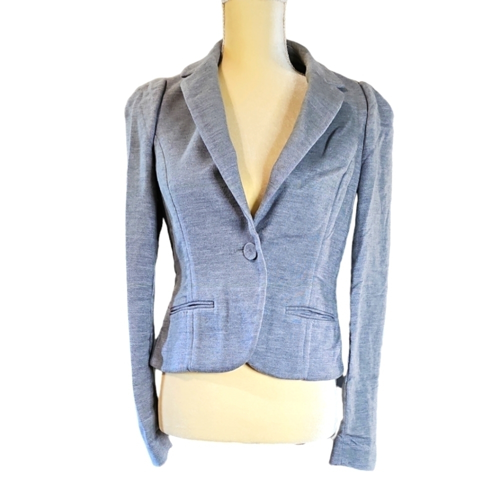 ​7 For All Mankind Gray Cotton Blazer M Relax Fit Quiet Luxury Minimalist Coat